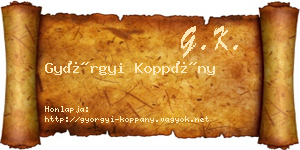Györgyi Koppány névjegykártya